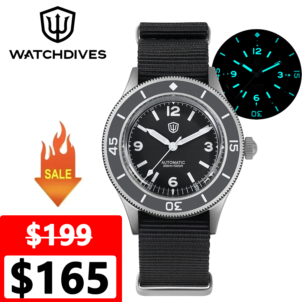 Titanium Automatic Watch 300M Sapphire - Watchdives WD50Ti التيتانيوم الغوص ساعة WD50F