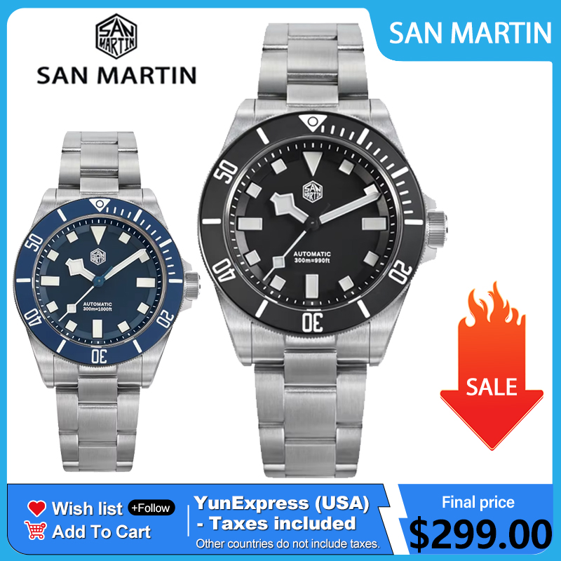 Titanium Automatic Watch 300M Sapphire - ساعة غوص سان مارتن SN0121TE من