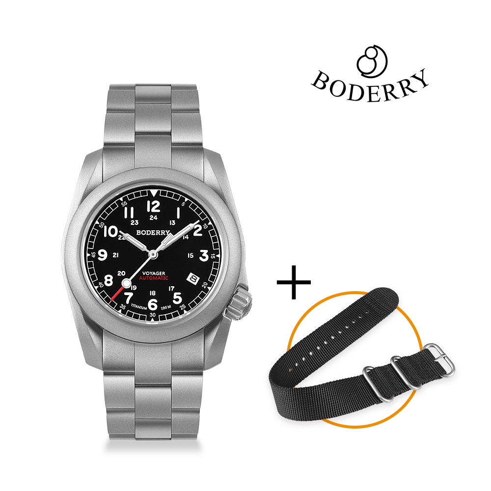 Field Watch Titanium 100M Sapphire - Boderry Voyager الميدان ساعة التيتانيوم التلقائي