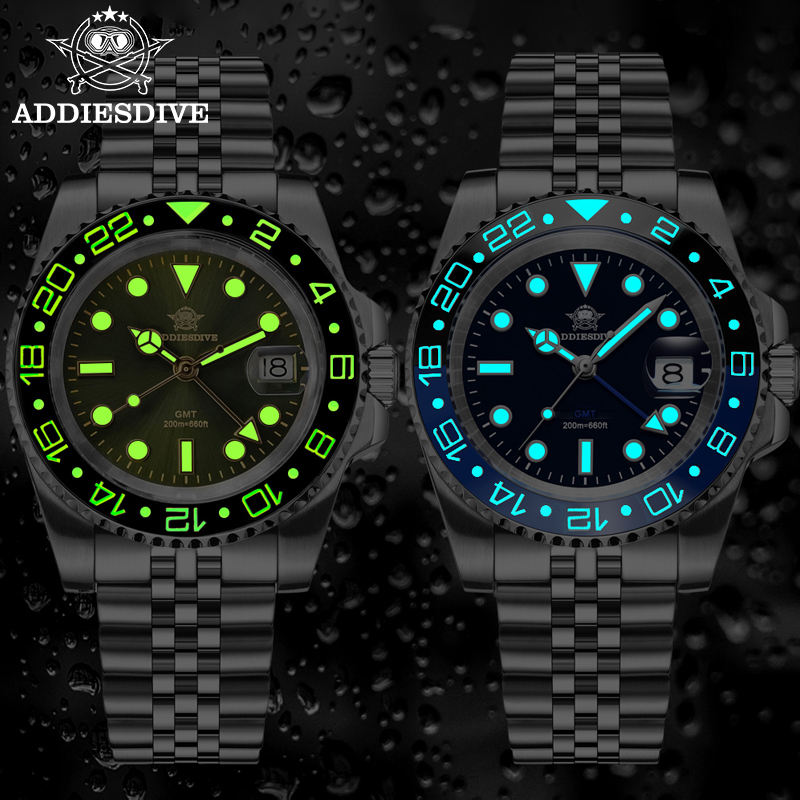 ساعة ADDIESDIVE للرجال GMT AD2 - مراجعة Watch Crown Screw Down Replacement وسعره