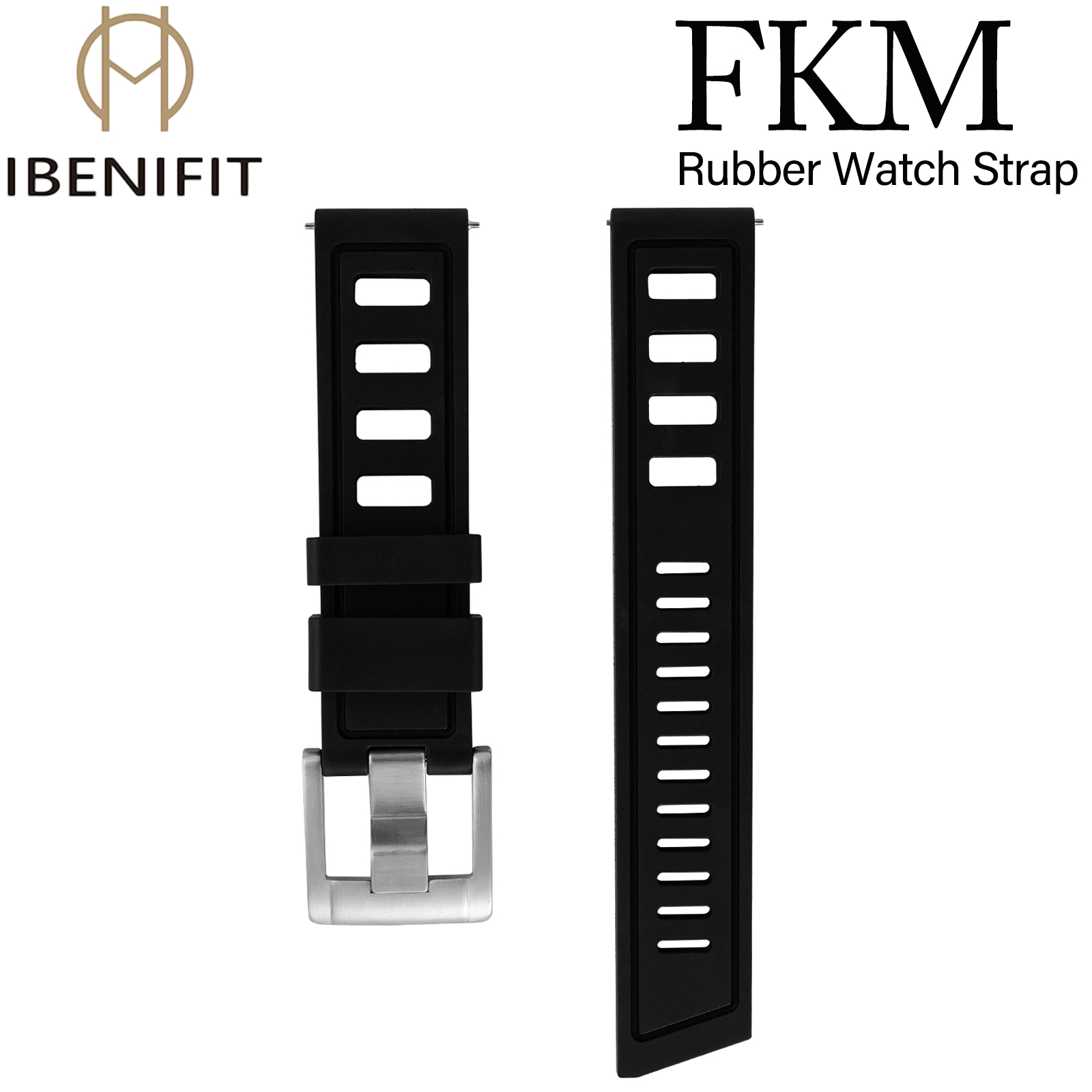 قسط الصف FKM ساعة مطاطية حزام  - مراجعة Fkm Rubber Dive Watch Strap 20Mm وسعره