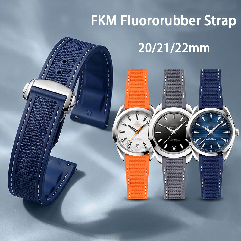 حزام ساعة رياضي قابل للطي من م - مراجعة Fkm Rubber Dive Watch Strap 20Mm وسعره