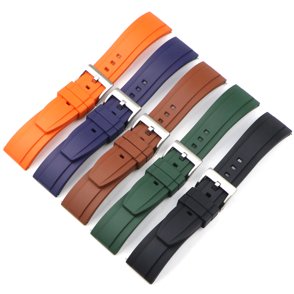 FKM الفلور ساعة مطاطية حزام 20 - مراجعة Fkm Rubber Dive Watch Strap 20Mm وسعره