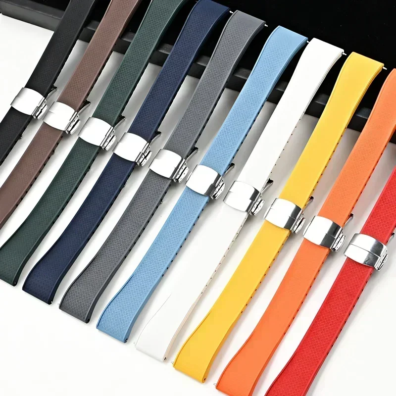 20 مللي متر 22 مللي متر FKM حز - مراجعة Fkm Rubber Dive Watch Strap 20Mm وسعره