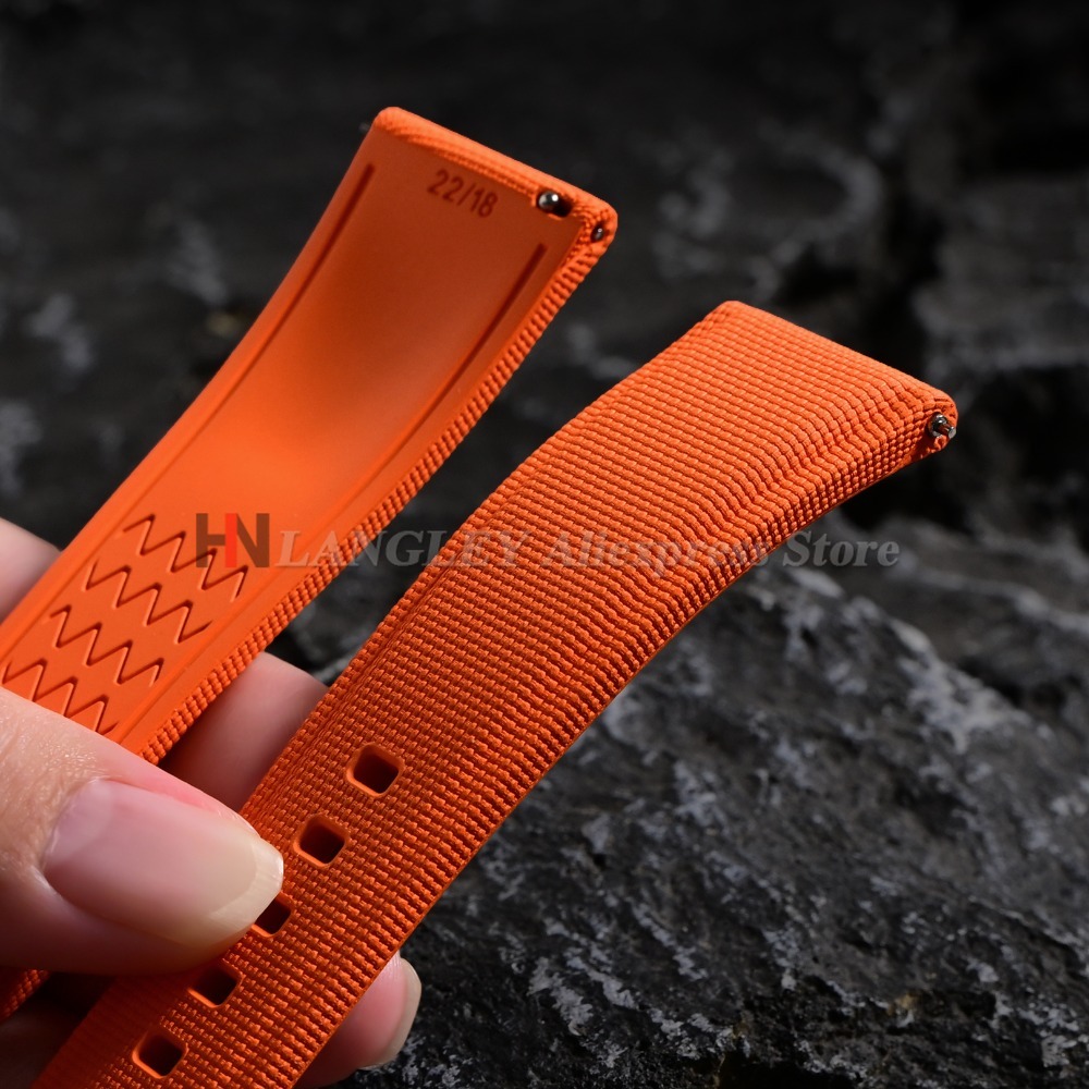 أحزمة ساعات مصنوعة من مطاط الف - مراجعة Fkm Rubber Dive Watch Strap 20Mm وسعره