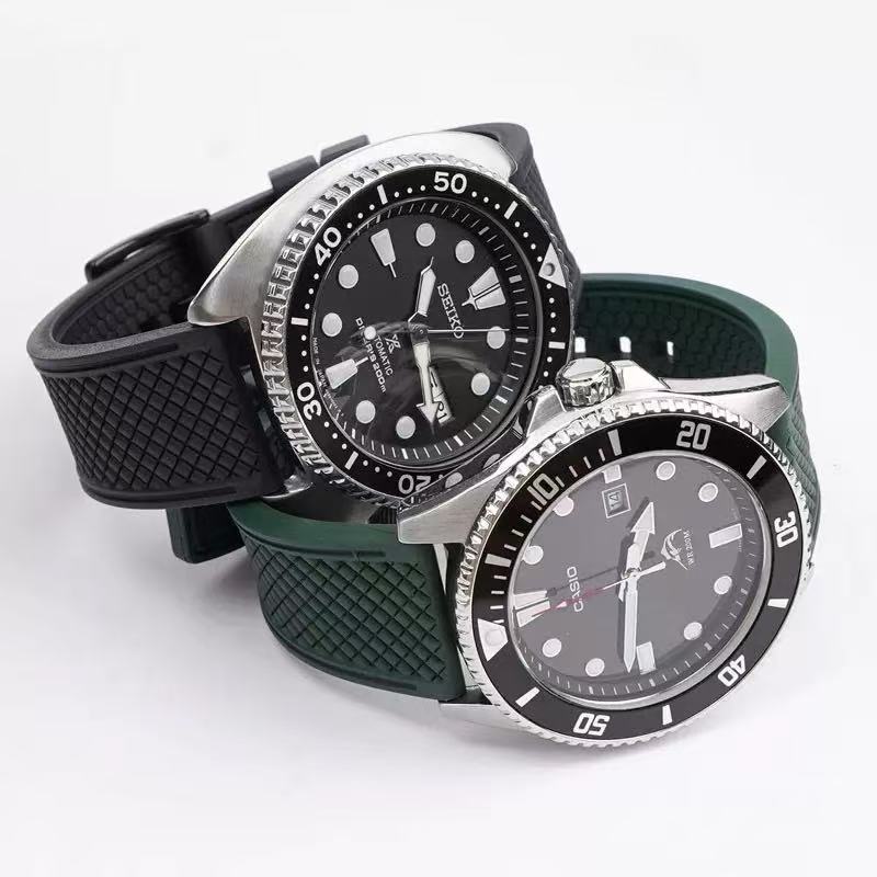 حزام ساعة رياضي مقاوم للماء من - مراجعة Fkm Rubber Dive Watch Strap 20Mm وسعره