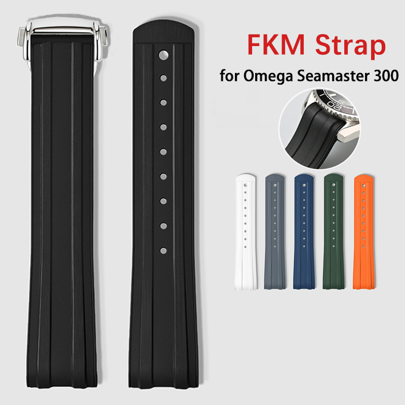 حزام ساعة من المطاط الفلوري 20 - مراجعة Fkm Rubber Dive Watch Strap 20Mm وسعره