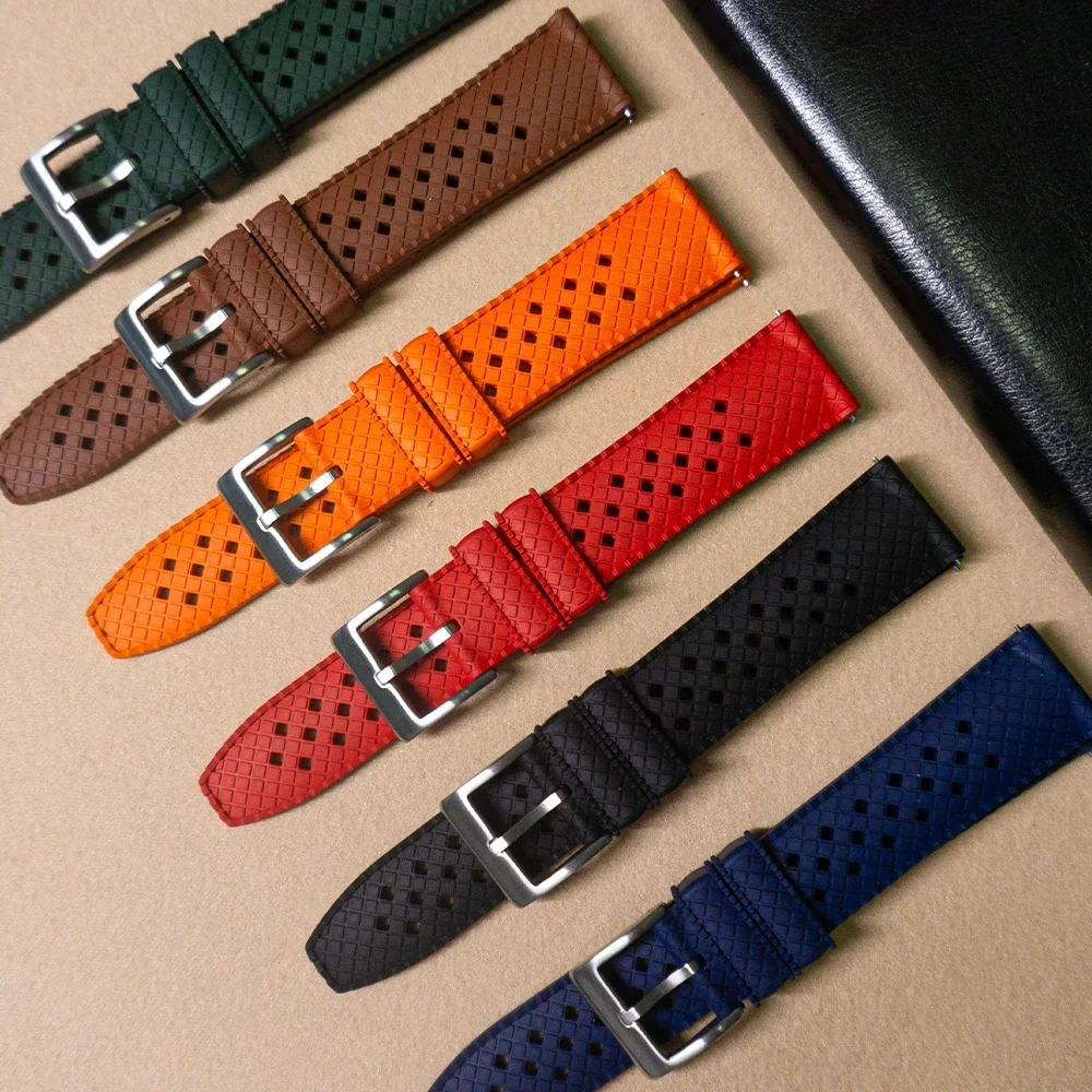 عالية الجودة FKM حزام ساعة الي - مراجعة Fkm Rubber Dive Watch Strap 20Mm وسعره