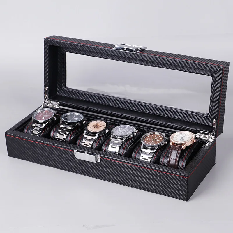 صندوق ساعات من الجلد الصناعي ل - مراجعة Watch Display Case Glass Top 12 Slots وسعره