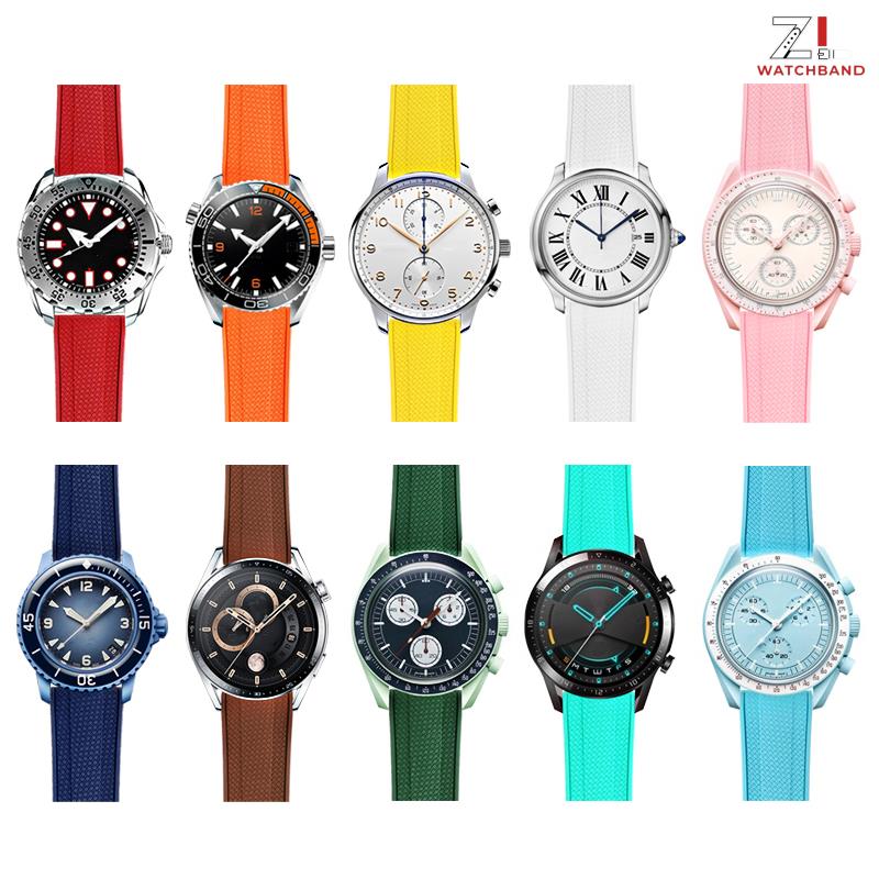حزام مطاطي فلوري 19 مم 20 مم 2 - مراجعة Fkm Rubber Dive Watch Strap 20Mm وسعره