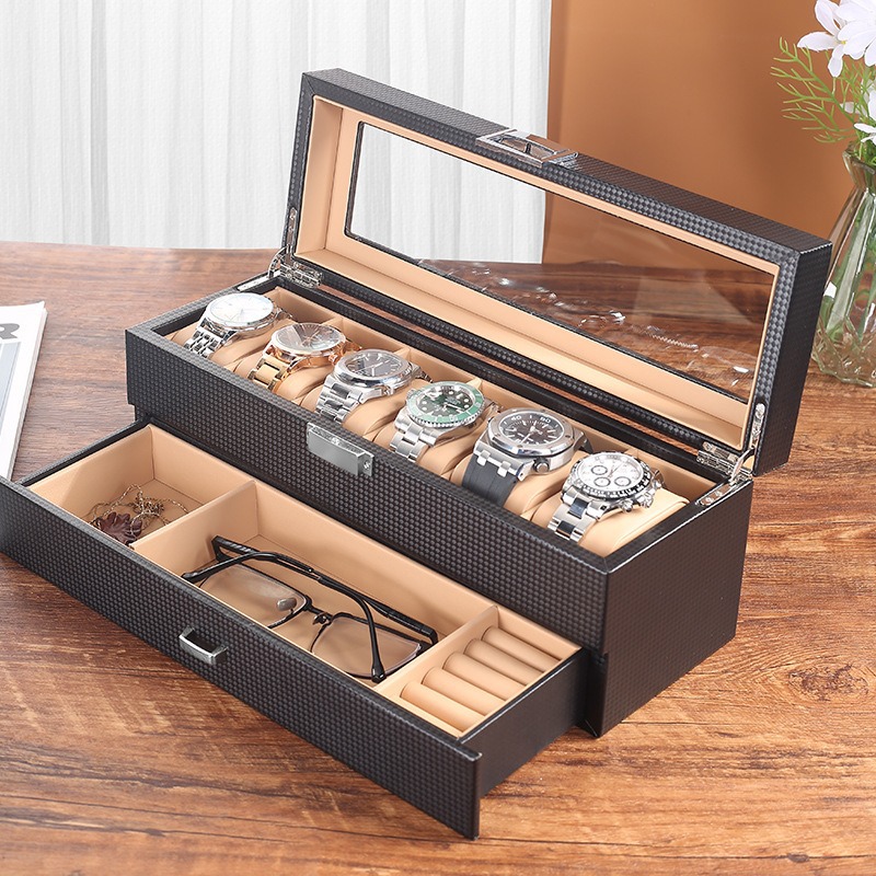صندوق عرض وتخزين للساعات من ال - مراجعة Watch Display Case Glass Top 12 Slots وسعره